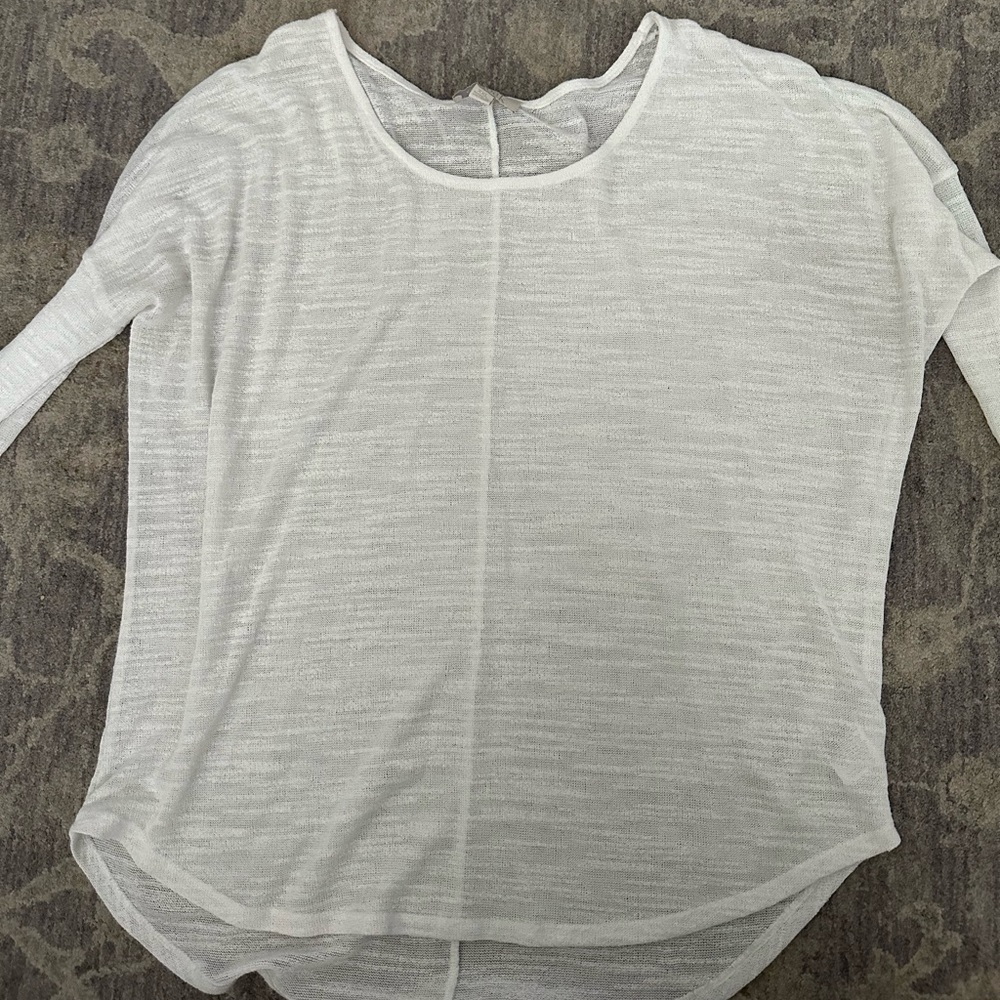 White sheer sweater top